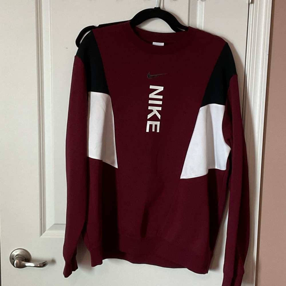 Nike Burgundy, White & Black Colorblock Sweatsuit - Picture 4 of 5